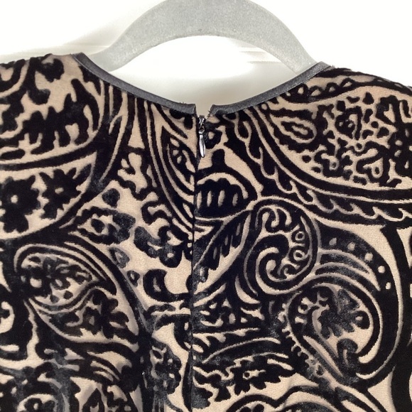 Vintage Velvet And Lace Black Midi Aline Dress Size Medium - Picture 9 of 11